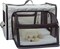 Pet Life Capacious Dual-Expandable Wire Folding Lightweight Collapsible Travel Dog Crate Grey-XS